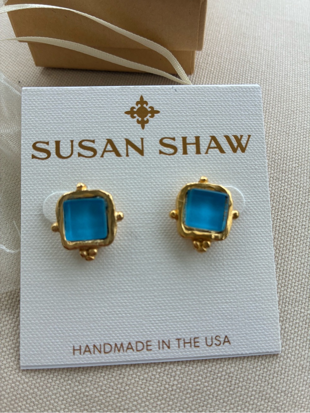 Susan Shaw Charlotte Stud Earrings - Parisian Blue